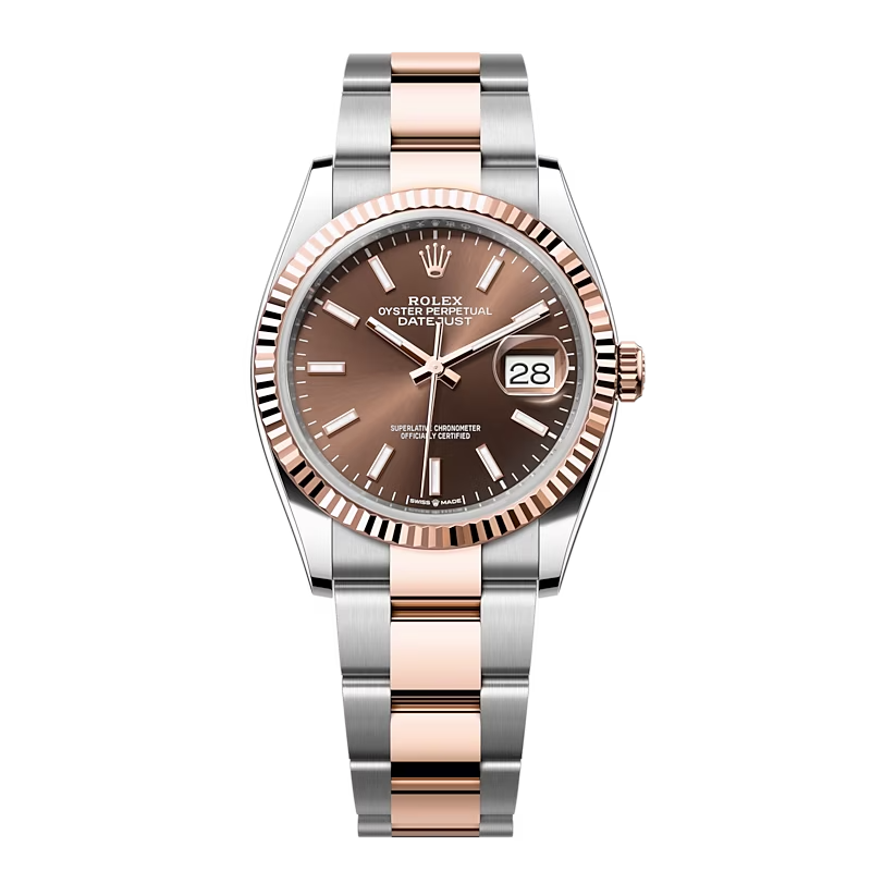 Đồng Hồ Rolex Datejust 36 126231 Mặt Số Chocolate Cọc Số Dạ Quang Dây Đeo Oyster