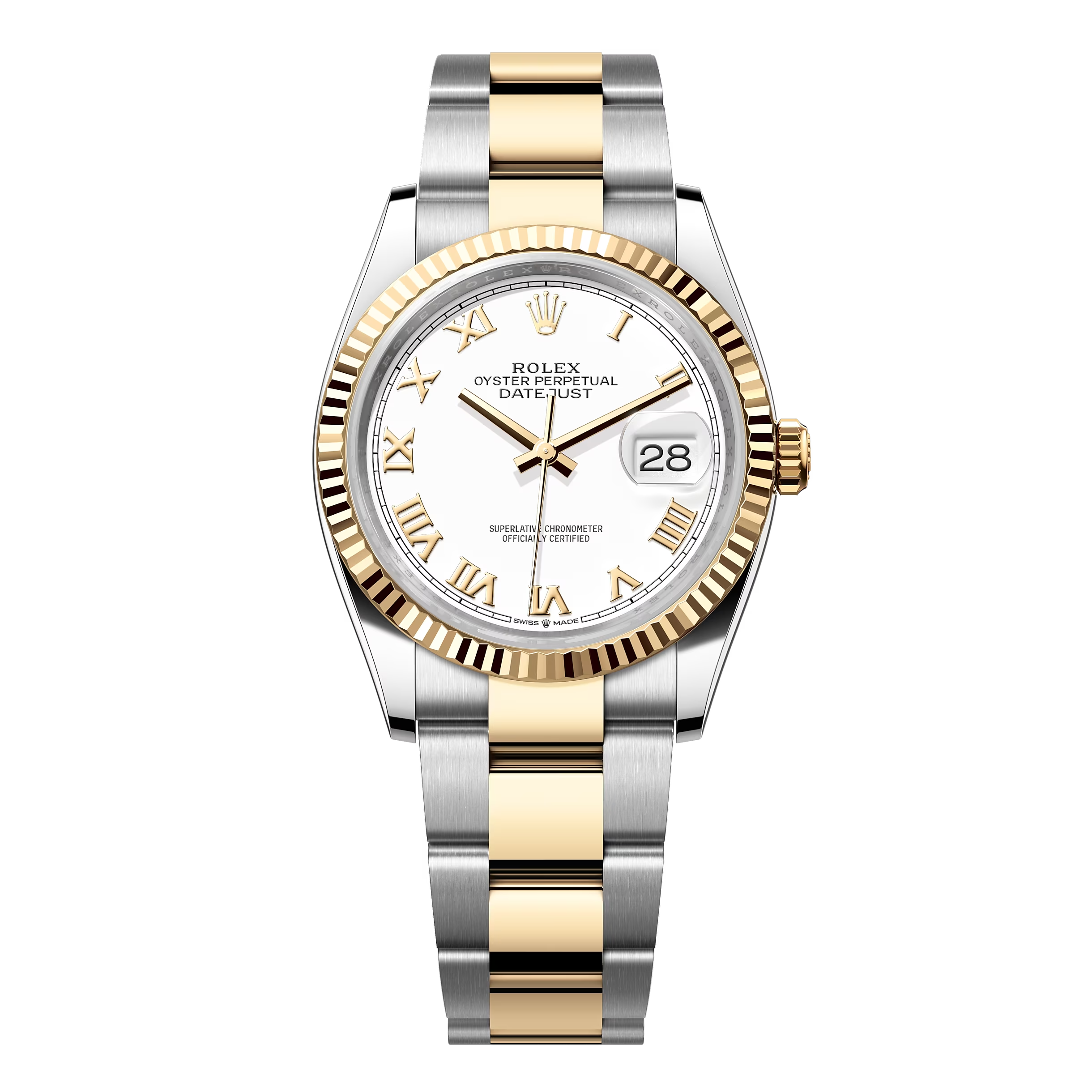 Đồng Hồ Rolex Datejust 36 126233 Mặt Số Trắng Cọc Số La Mã Dây Đeo Oyster