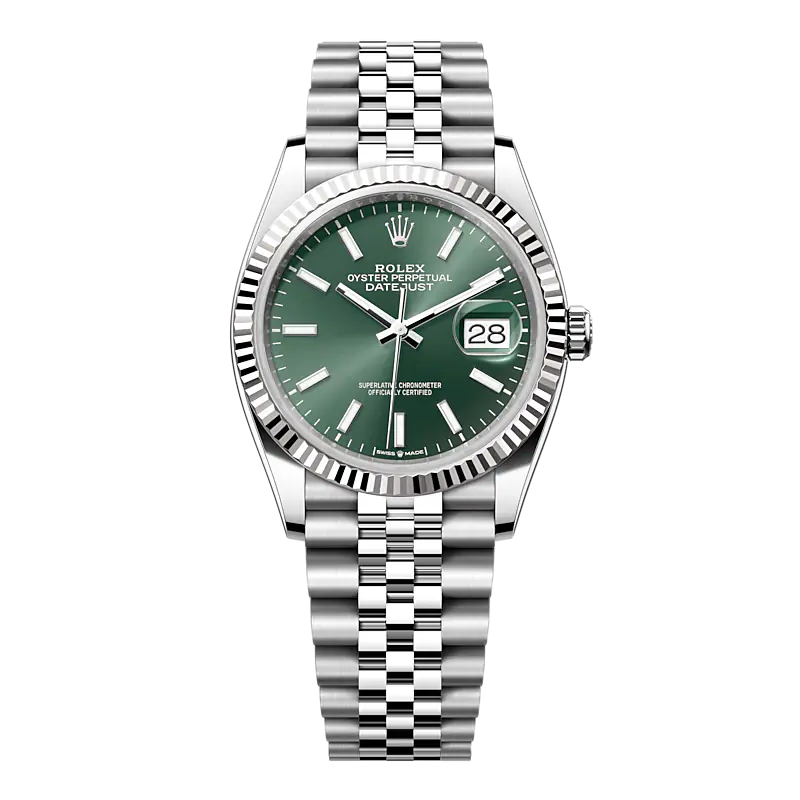 Đồng Hồ Rolex Datejust 36 126234 Mặt Số Xanh Lá Cây Cọc Số Dạ Quang