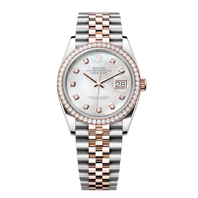Đồng Hồ Rolex Datejust 36 126281RBR Mặt Số Vỏ Trai Trắng