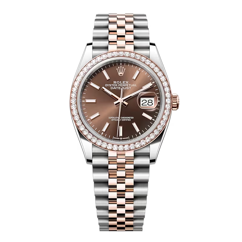 Đồng Hồ Rolex Datejust 36 126281RBR Mặt Số Chocolate Cọc Số Dạ Quang