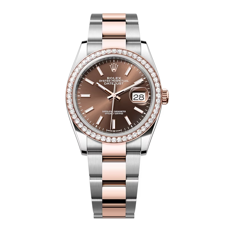 Đồng Hồ Rolex Datejust 36 126281RBR Mặt Số Chocolate Cọc Số Dạ Quang Dây Đeo Oyster